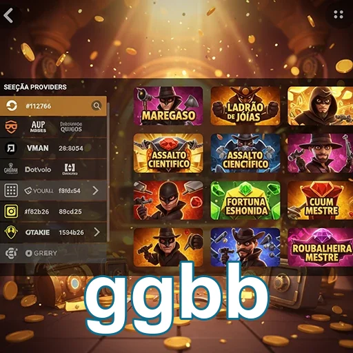 Tela do cassino online ggbb com opções de jogos.