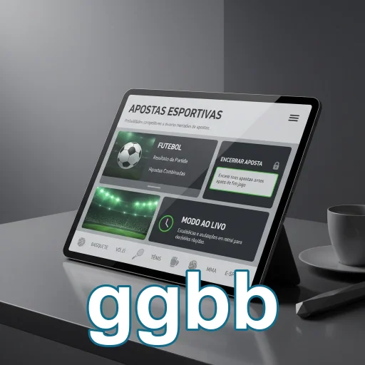 A tela do tablet mostra interface do site ggbb de apostas esportivas.
