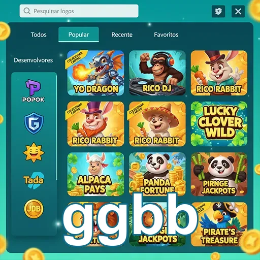 Tela da ggbb exibindo jogos populares com interface acessível.