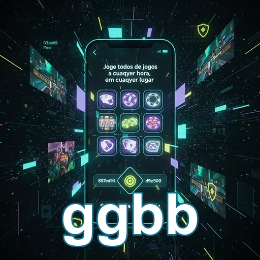 Interface de celular da ggbb com jogos ao vivo e slots.