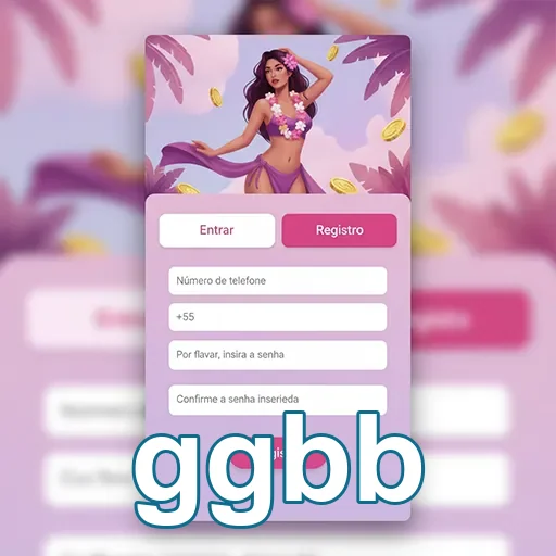 Tela do app ggbb com opções de registro para jogos mobile.