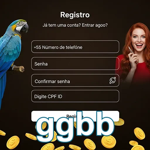 Tela de registro no ggbb com opções de login rápido e seguro.