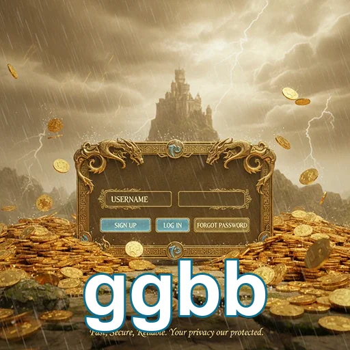 Tela de login do site ggbb com fundo de ouro.