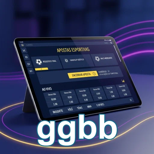 Tabela de apostas esportivas no site ggbb exibida em tablet.