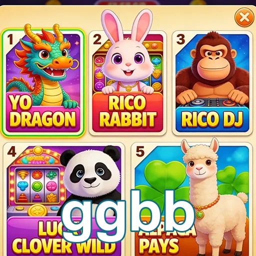Interface dos jogos VIP do ggbb com slots coloridos.